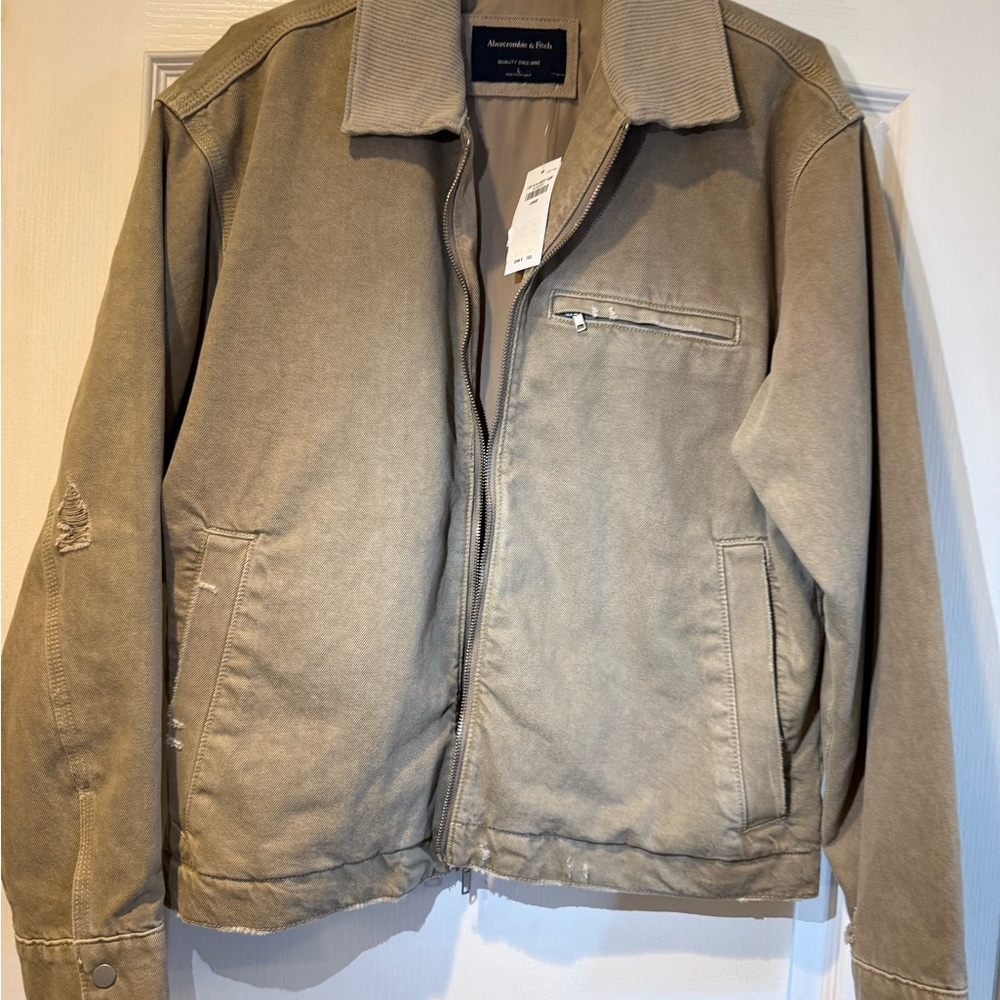 NWT Abercrombie & Fitch Men's Tan Lightweight Barn Jacket